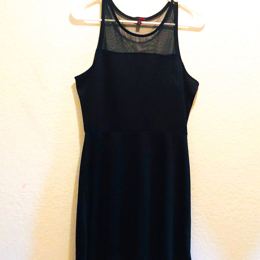 Bongo Midi Dress with Mesh Top Black